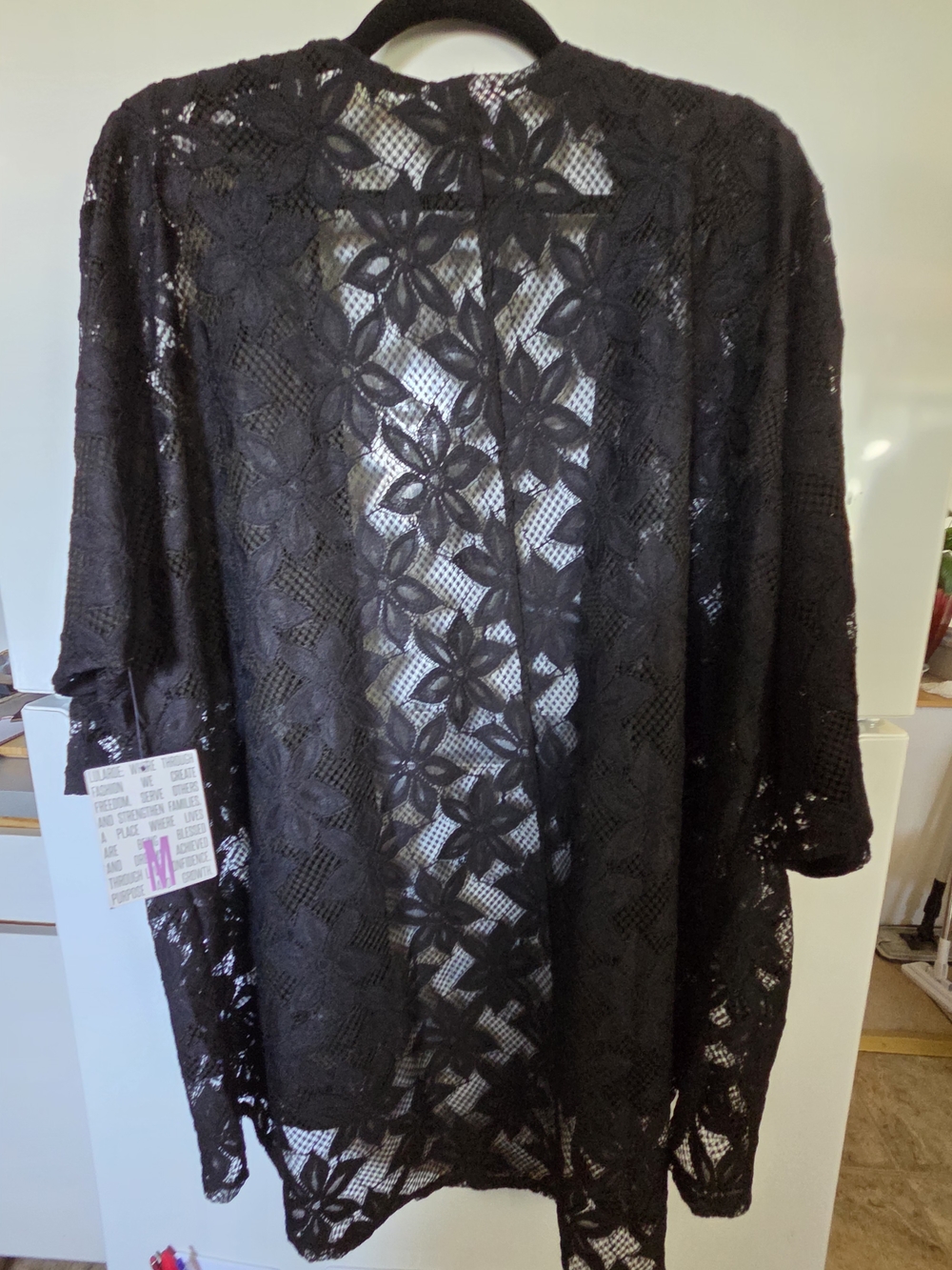 LuLaRoe Black Floral Lace Tunic